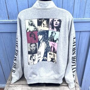 Taylor Swift Gray Sweatshirt with Multicolor Graphic